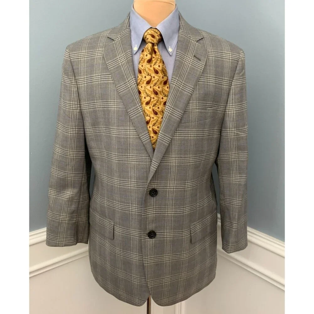 Brooks Brothers Blazer Mens 40S Fitzgerald Wool Plaid Check Jacket Sportcoat